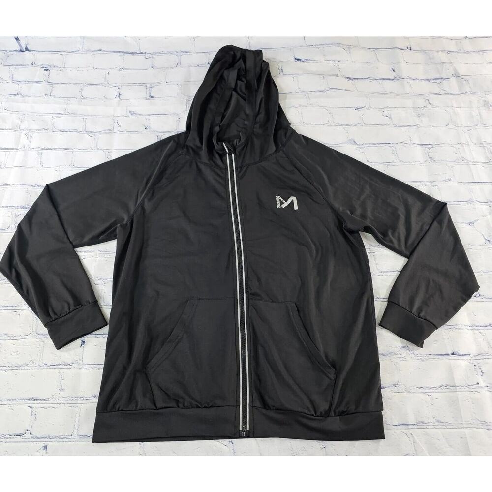 MeetYoo Hoodie Jacket Full Zip Polyester Spandex Hooded Sweatshirt MENS SIZE S